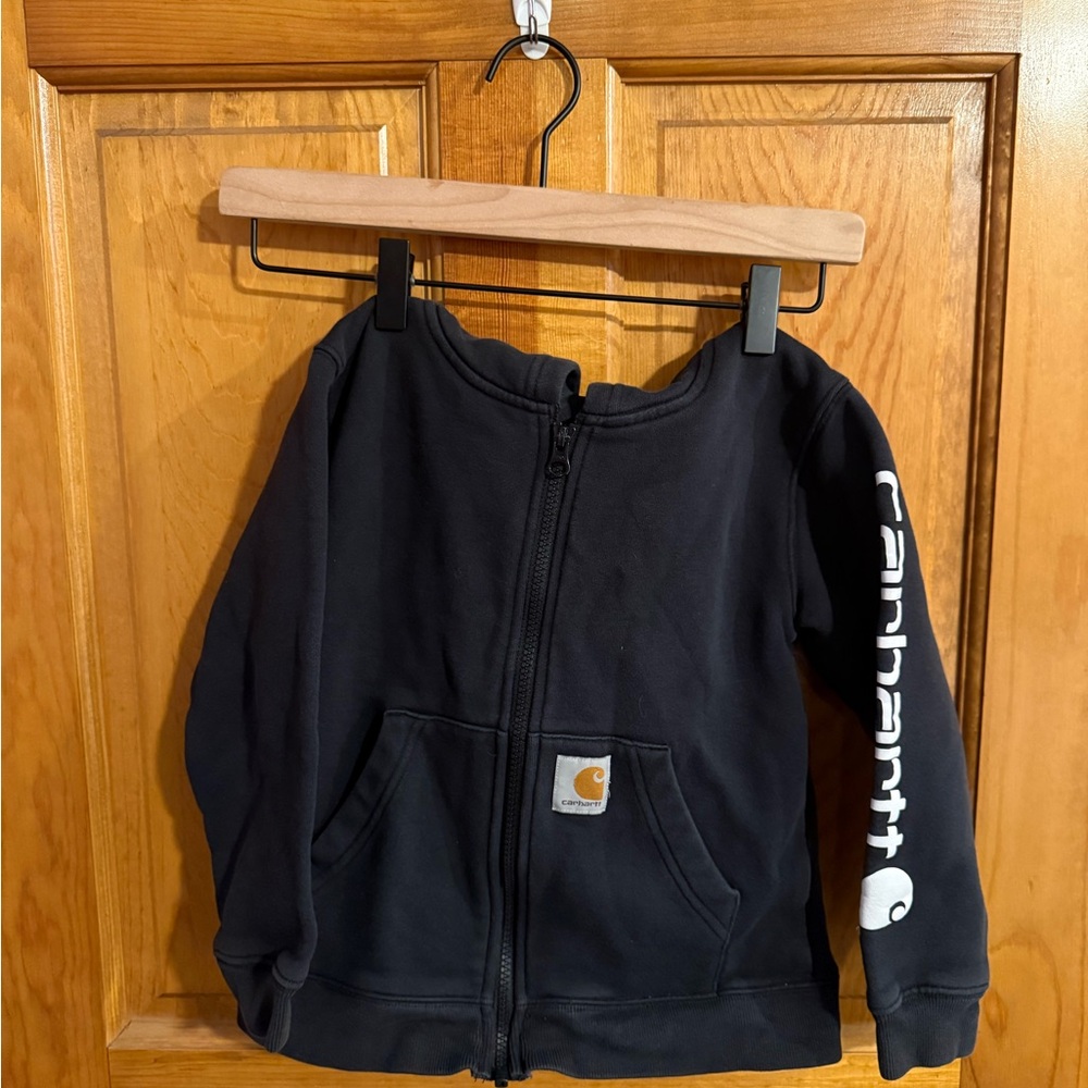 Carhartt Kids Black Zip Up Hoodie